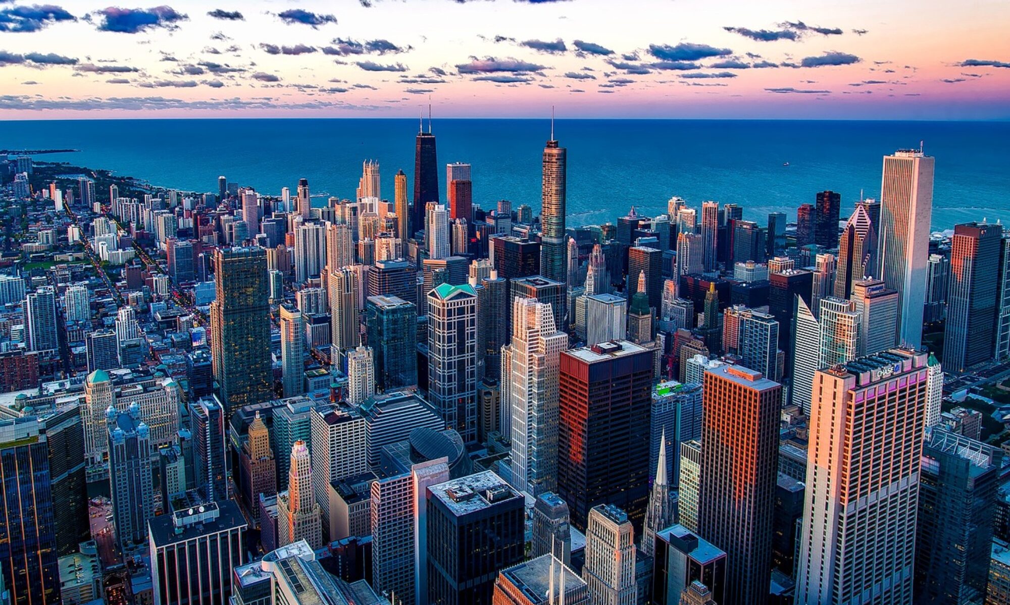 chicago, illinois, lake michigan, water, skyscraper, urban, building, nature, downtown, architecture, structure, midwest, blue city, blue water, blue building, blue lake